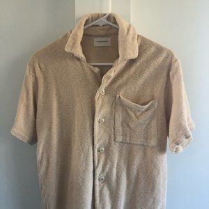 James Street Co. Terry Cloth Button Up T-shirt